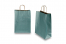 Papirsposer med hank snoet - petrolfarvet metallisk, 260 x 120 x 350 mm, 90 g | Alle-konvolutter.dk