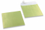 Limegrønne kuverter med perlemorseffekt - 170 x 170 mm | Alle-konvolutter.dk