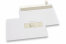 Konvolutter til laserprinter, 162 x 229 mm (C5), rude til højre 40 x 110 mm, rude positioneret 15 mm fra højre og 72 mm fra bunden, vægt ca. 7 g pr. stk.  | Alle-konvolutter.dk