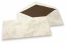 Marmoreret kuverter - 110 x 220 mm, marmoreret brun, foret inderside brun | Alle-konvolutter.dk