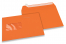 Orange rudekuverter, 162 x 229 mm (A5), rude til venstre, rudeformat 45 x 90 mm, rudeplacering 20 mm fra venstre/60 mm fra bunden, selvklæbende med dækstrimmel, 120 g farvet papir | Alle-konvolutter.dk