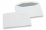 Hvide kuverter af papir, 114 x 162 mm (C6), 80 g, fugtgummieret, vægt ca. 3 g pr. stk.  | Alle-konvolutter.dk