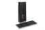 Papirsposer med blokbund sort - 105 x 65 x 298 mm med vindue, 500 ml | Alle-konvolutter.dk