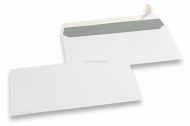 Hvide kuverter af papir, 110 x 220 mm (DL), 80 g, selvklæbende med dækstrimmel, vægt ca. 4 g pr. stk.  | Alle-konvolutter.dk