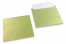 Limegrønne kuverter med perlemorseffekt - 155 x 155 mm | Alle-konvolutter.dk