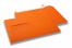 Orange Hello rudekuverter, 162 x 229 mm (A5), rude til venstre, rudeformat 45 x 90 mm, rudeplacering 20 mm fra venstre/60 mm fra bunden, selvklæbende med dækstrimmel, 120 g farvet papir | Alle-konvolutter.dk