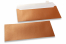 Kobberfarvede kuverter med perlemorseffekt - 110 x 220 mm | Alle-konvolutter.dk