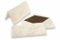 Marmoreret kuverter (110 x 220 mm) og kort (105 x 210 mm) - marmoreret brun, foret inderside brun | Alle-konvolutter.dk