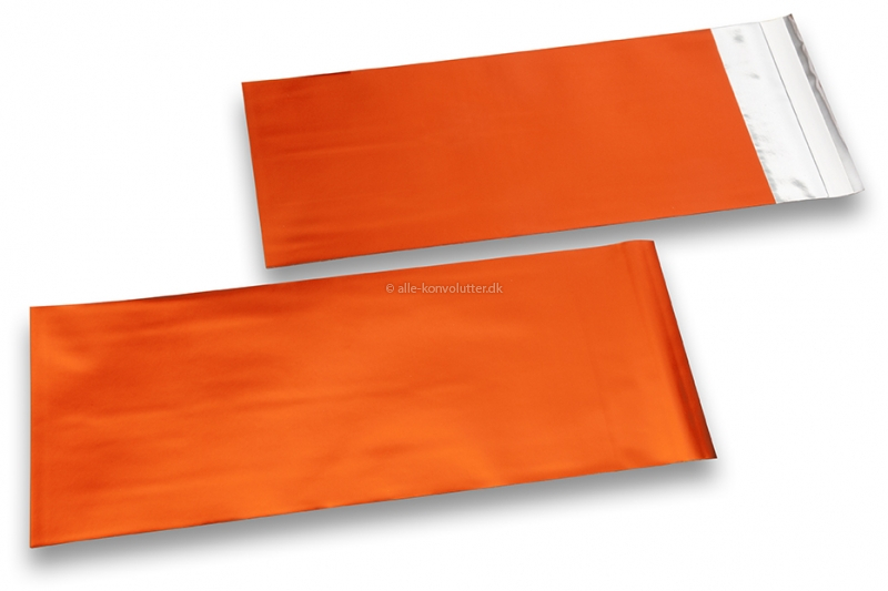 Orange farvede mat metallisk foliekuverter - 110 x 220 mm