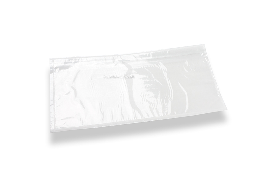 Plastlommer til følgebrev ikke trykt - DL, 122 x 225 mm