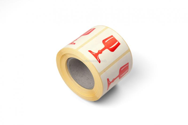 Emballeringsetiketter - Forsigtig: Vinglas - 60 x 40 mm
