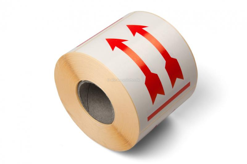 Emballeringsetiketter - Denne side op: Pile - 90 x 115 mm