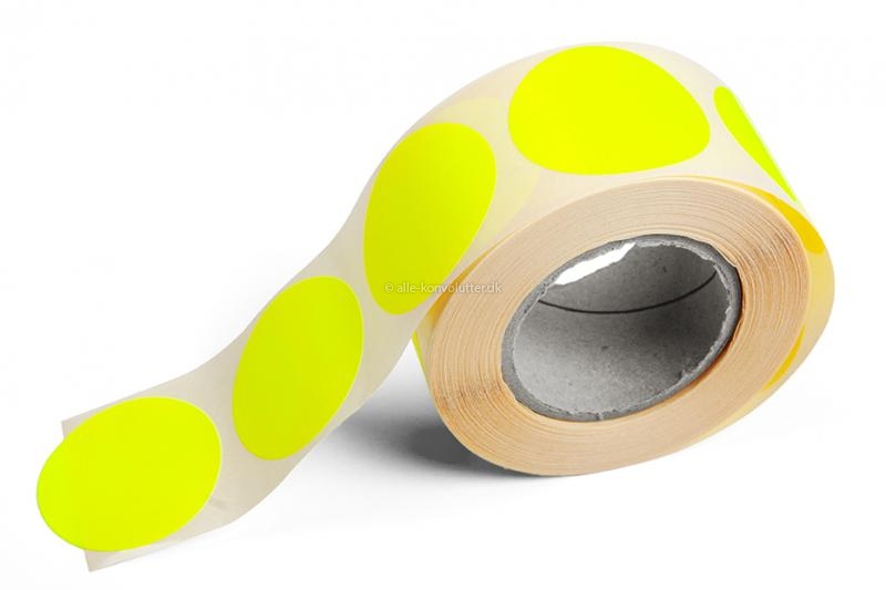 Runde farvede etiketter - Gul