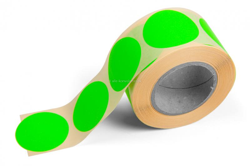 Runde farvede etiketter - Grøn