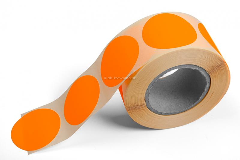 Runde farvede etiketter - Orange