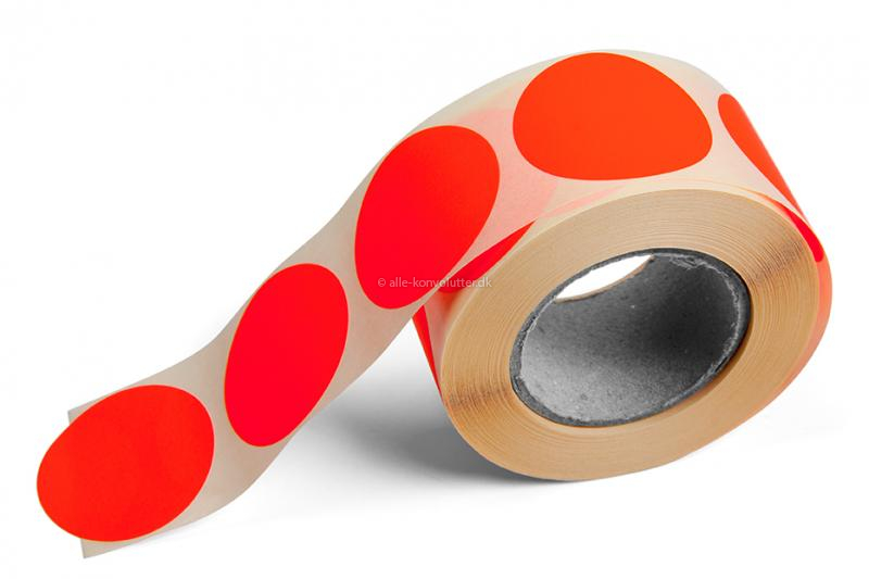 Runde farvede etiketter - Rød