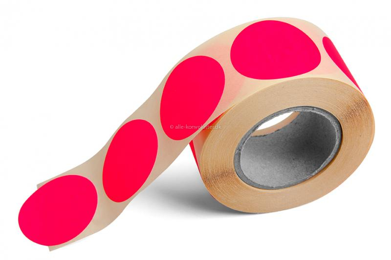 Runde farvede etiketter - Lyserød