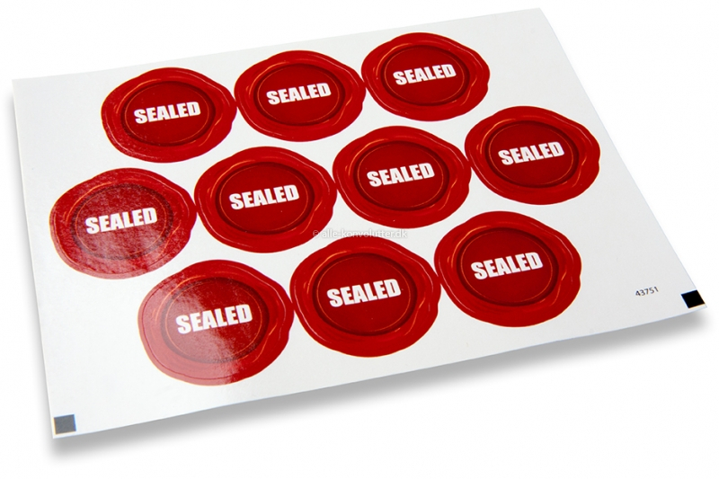 Klistermærker til kuverter ifm. kærlighed - Forseglet