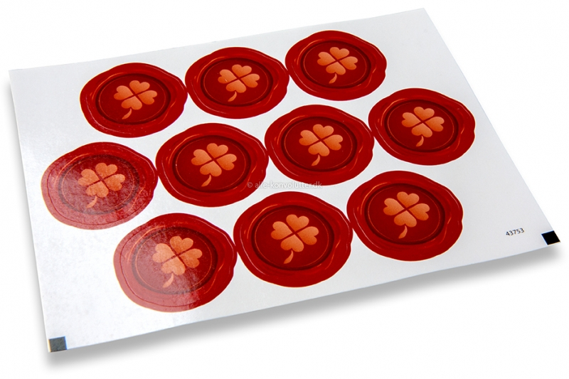 Klistermærker til kuverter ifm. fest - Firkløver