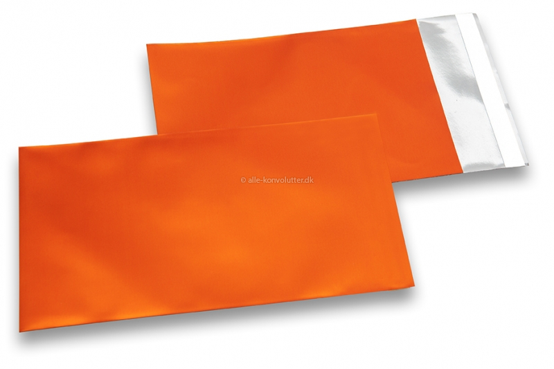 Orange farvede mat metallisk foliekuverter - 114 x 162 mm