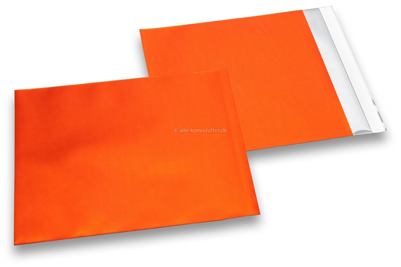 Orange farvede mat metallisk foliekuverter - 165 x 165 mm