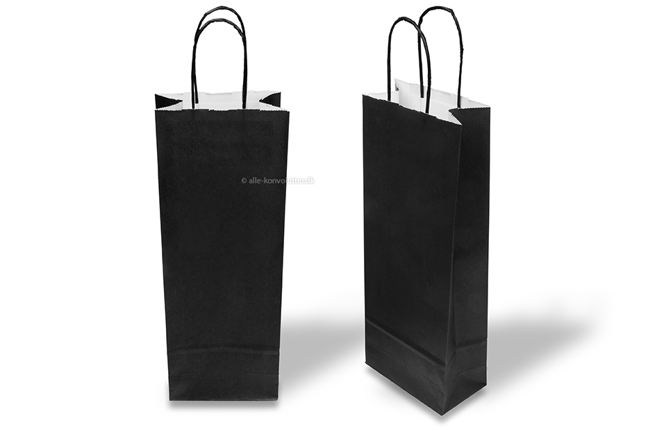 Papirspose til vin - sort