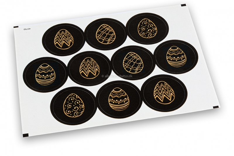 Lukkemærker Påske - sort + gylden gul