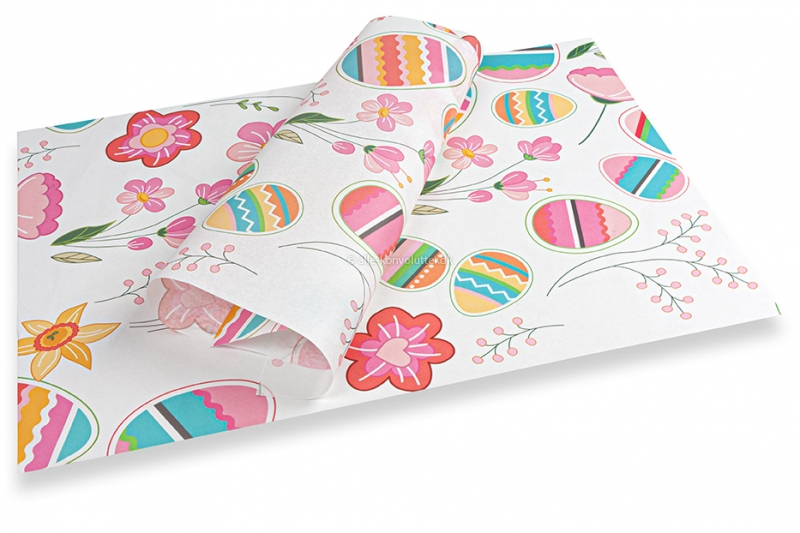 Silkepapir med påsketema - lyse farver