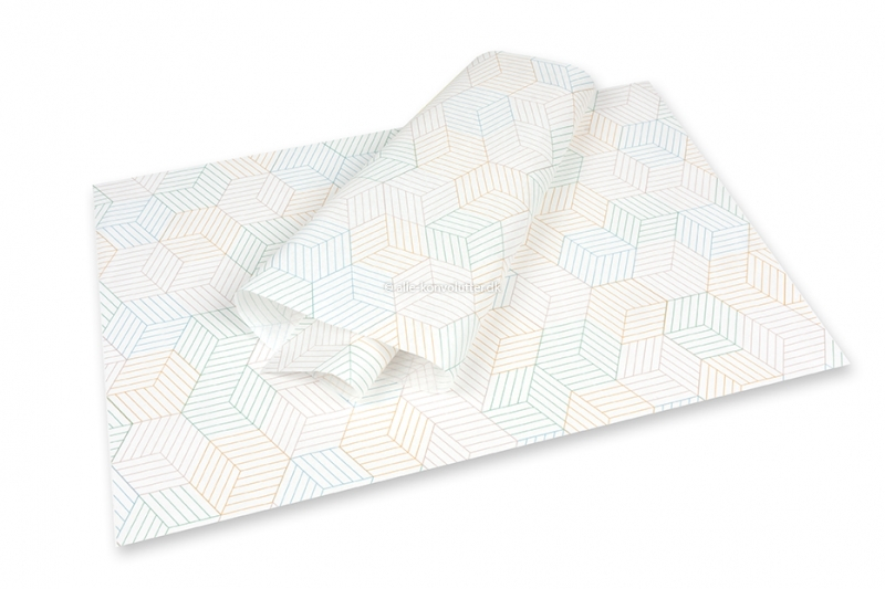 Silkepapir - kubisme farvet