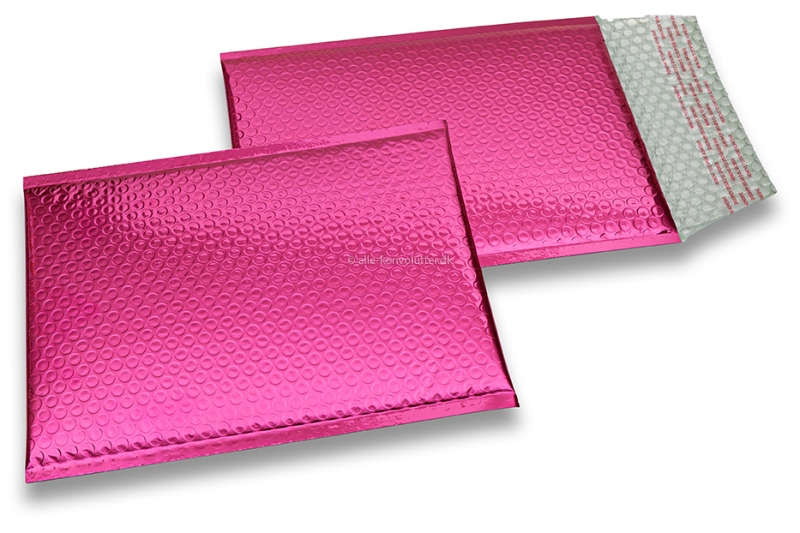 ECO boblekuvert af metallisk plast - pink 180 x 250 mm