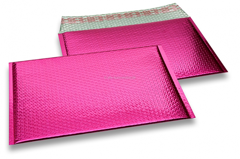 ECO boblekuvert af metallisk plast - pink 235 x 325 mm