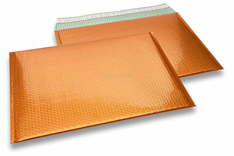ECO boblekuvert af metallisk plast - orange 320 x 425 mm