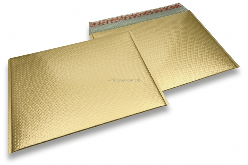 ECO boblekuvert af mat metallisk plast - guld 320 x 425 mm