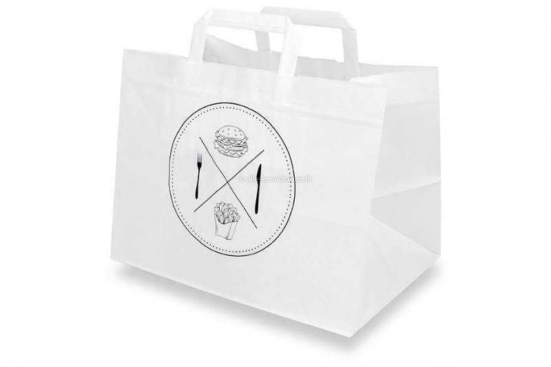 Take-away papirsposer - hvid + snacks