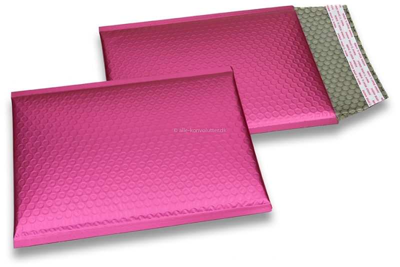 ECO boblekuvert af mat metallisk plast - pink 180 x 250 mm