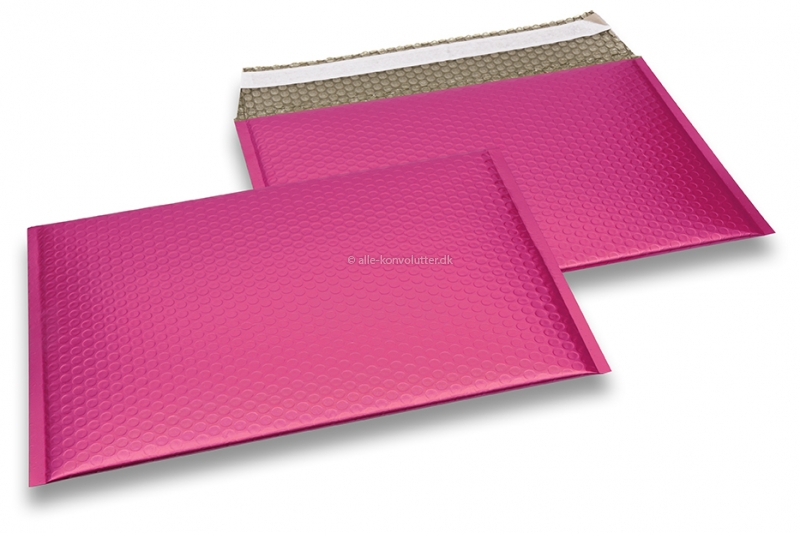 ECO boblekuvert af mat metallisk plast - pink 235 x 325 mm