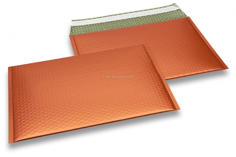 ECO boblekuvert af mat metallisk plast - orange 235 x 325 mm