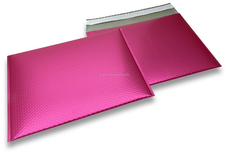 ECO boblekuvert af mat metallisk plast - pink 320 x 425 mm