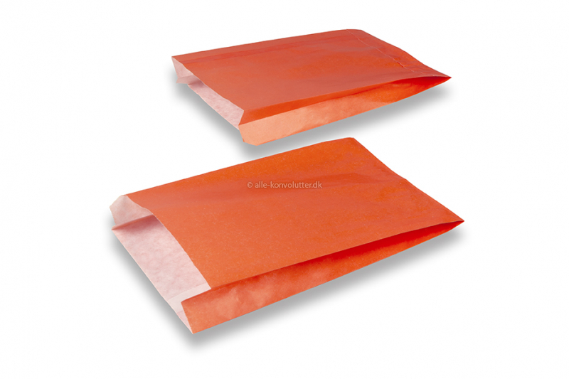 Farvede papirsposer - orange, 150 x 210 x 40 mm
