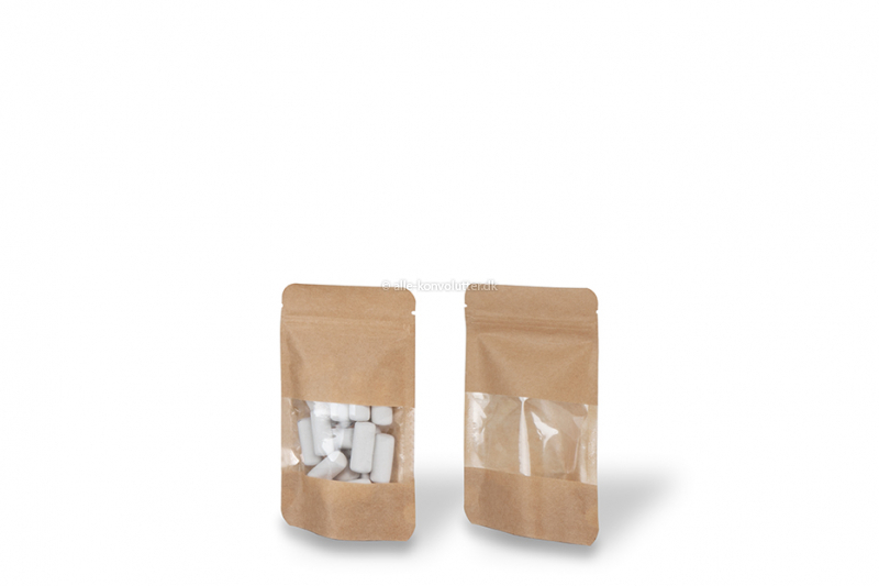 Ståposer med rude - brun, 85 x 145 x 50 mm, 100 ml