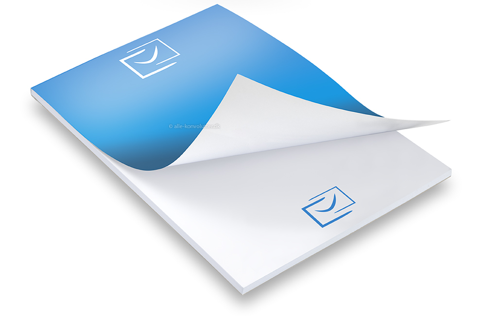 Notesblok med print - 210 x 297 mm, omslag med glanslaminat
