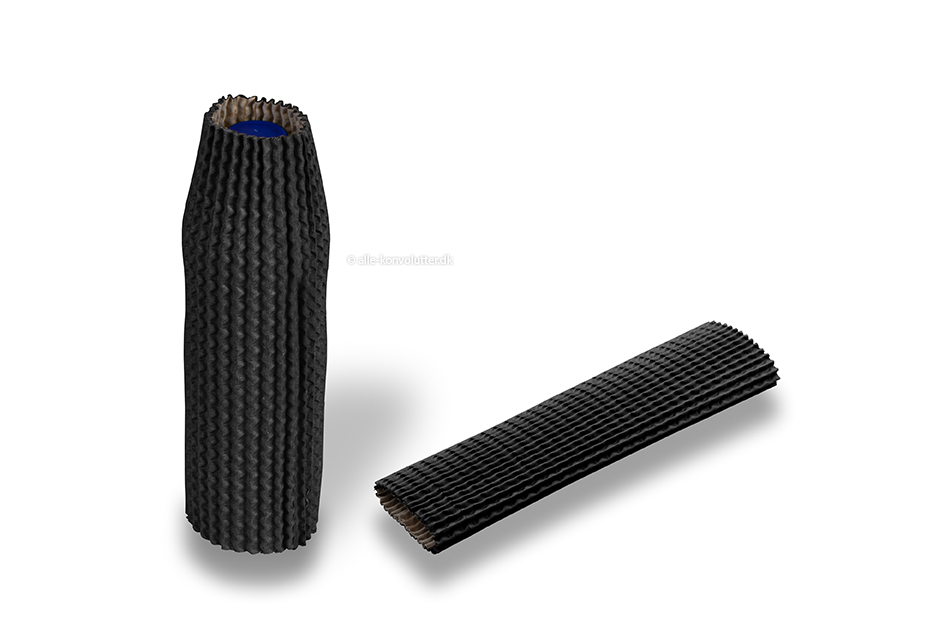 Flaskebeskytter i bølgepap sort - 24 cm høj: til en diameter fra 5 cm til 7 cm