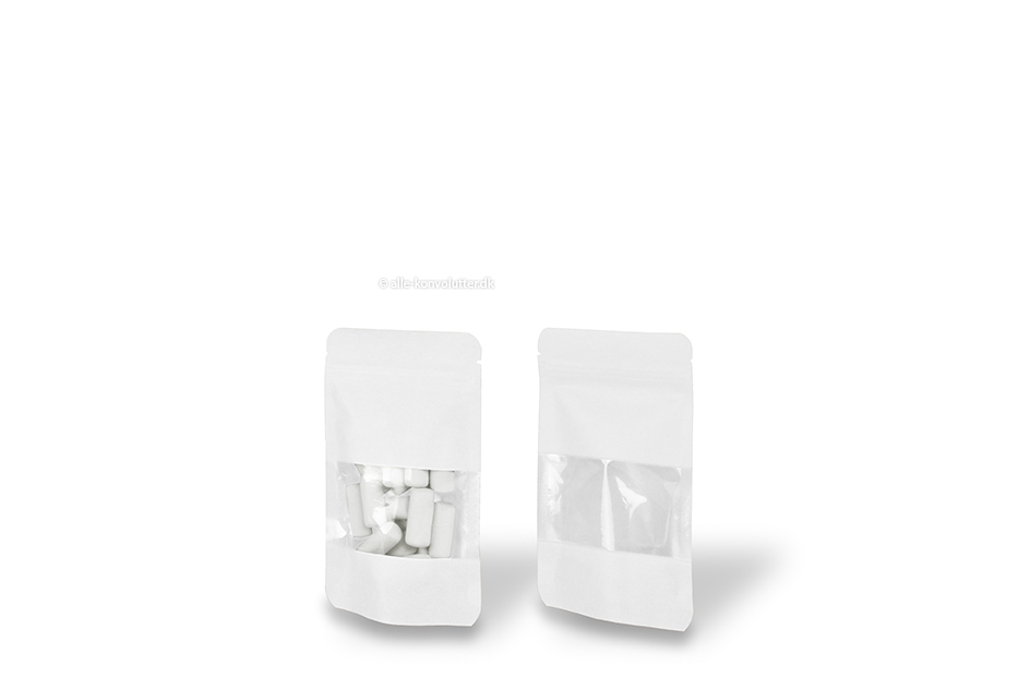 Ståposer med rude - hvid, 85 x 145 x 50 mm, 100 ml