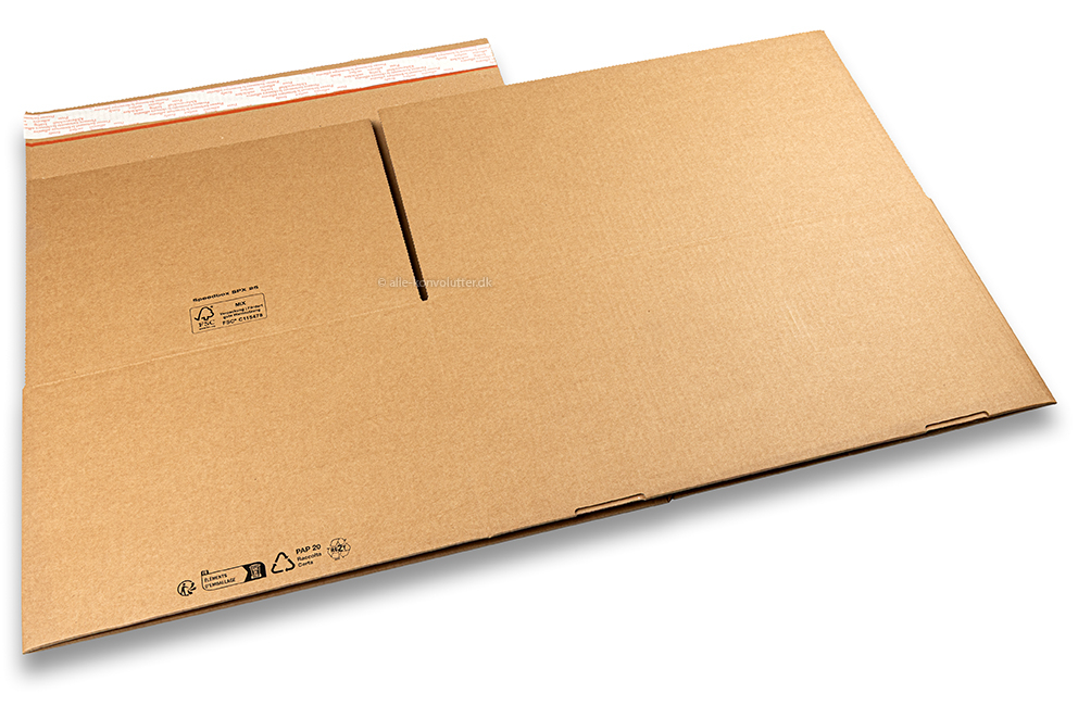 Foldeæske med automatisk bundlukning - brun, 430 x 300 x 200 mm - SPX25