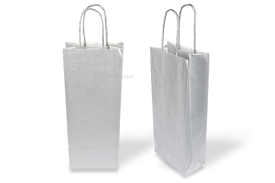 Papirspose til vin - sølv