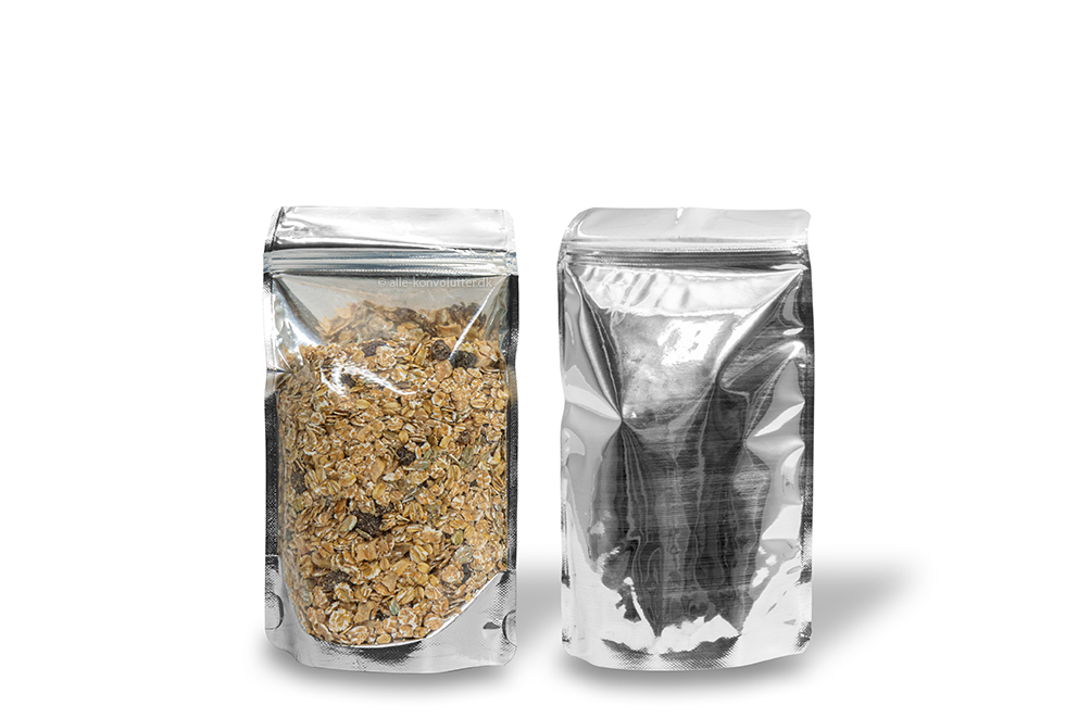 Ståposer transparent og metalliske - sølvmetallisk, 130 x 225 x 70 mm - 500 ml