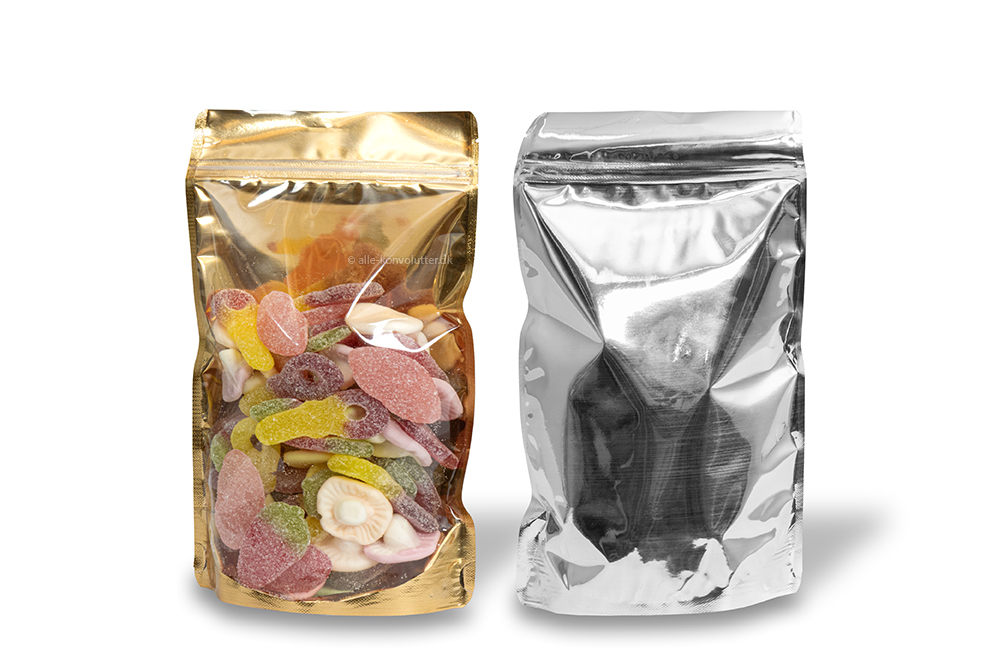 Ståposer transparent og metalliske - guldmetallisk, 160 x 270 x 80 mm - 750 ml