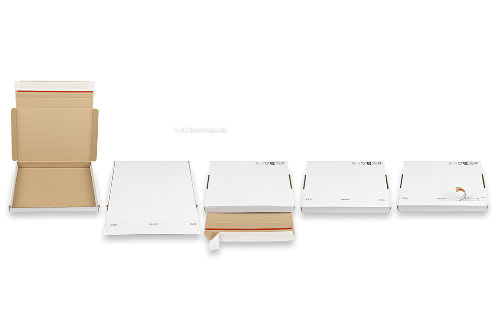 Sammenfoldelige postæsker med dækstrimmel