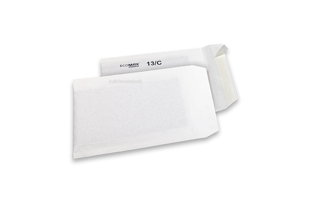 Ecomax boblekuverter af papir - 150 x 215 mm, 13/C, hvid